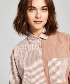 And Now This Women's Cotton Poplin Button-Up Shirt -CeCe cloth-shop 23514979 fpx