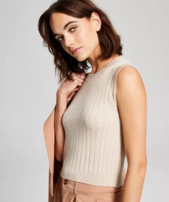 And Now This Women's Ribbed Sleeveless Sweater Tank -CeCe cloth-shop 23518919 fpx
