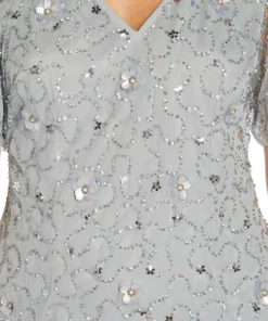 Adrianna Papell Women's Beaded Flutter-Sleeve Top -CeCe cloth-shop 23530543 fpx