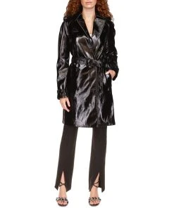 Michael Kors Women's Faux-Leather Trench Coat