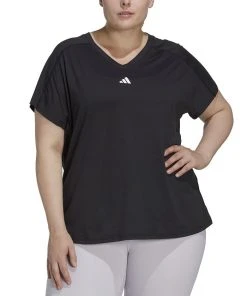ADIDAS Plus Size Train Essentials V-Neck Short-Sleeve Tee