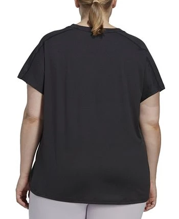 ADIDAS Plus Size Train Essentials V-Neck Short-Sleeve Tee 2 ADIDAS Plus Size Train Essentials V-Neck Short-Sleeve Tee - Image 2