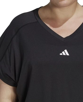ADIDAS Plus Size Train Essentials V-Neck Short-Sleeve Tee 3 ADIDAS Plus Size Train Essentials V-Neck Short-Sleeve Tee - Image 3