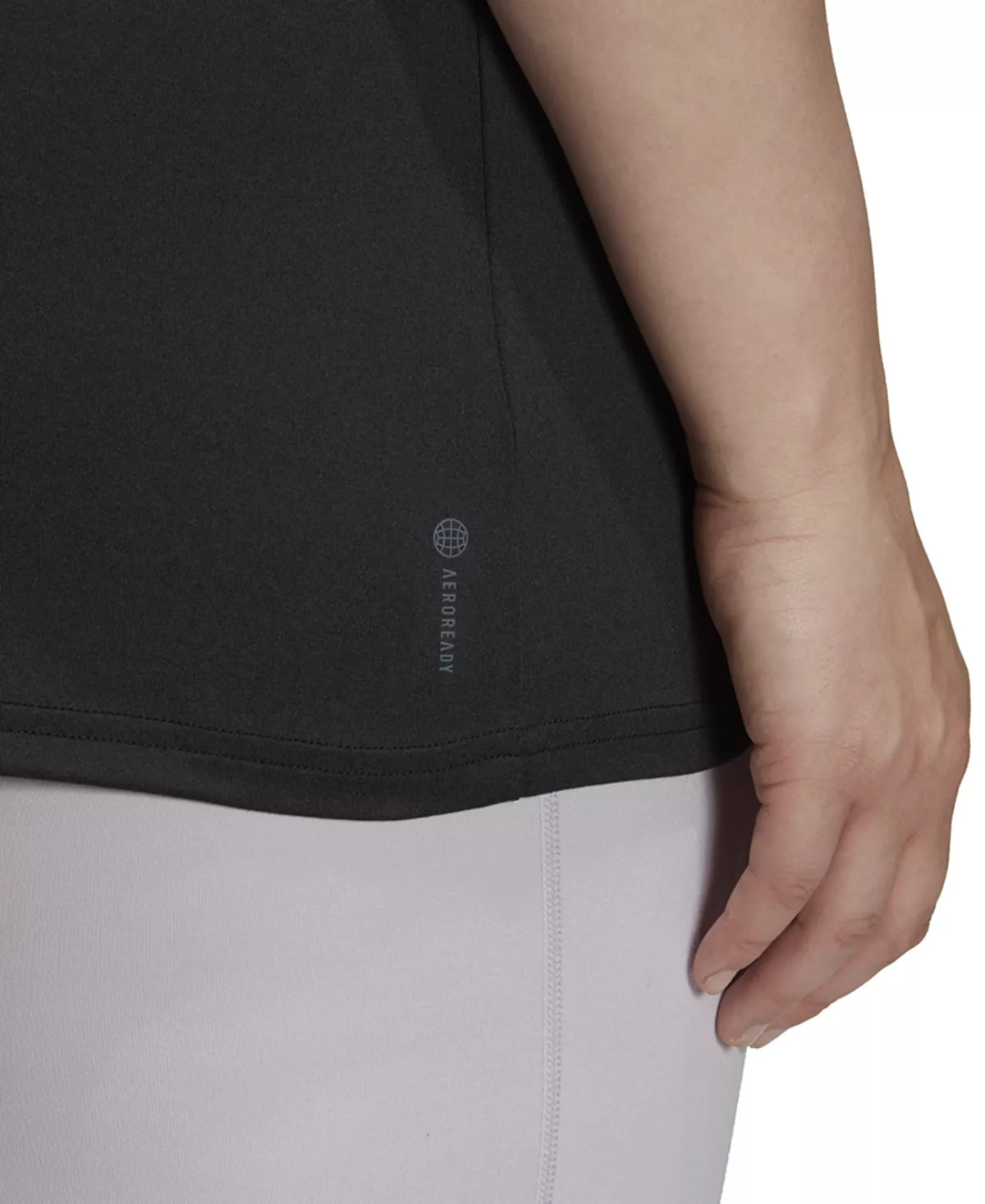 ADIDAS Plus Size Train Essentials V-Neck Short-Sleeve Tee 4 ADIDAS Plus Size Train Essentials V-Neck Short-Sleeve Tee - Image 4