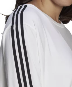 ADIDAS Plus Size 3-Stripes Crewneck Long-Sleeve Tee -CeCe cloth-shop 23534814 fpx