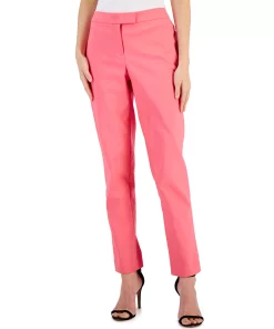 Anne Klein Women's Bowie Double-Weave Straight-Leg Pants -CeCe cloth-shop 23542337 fpx