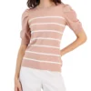 Anne Klein Women's Striped Puff-Sleeve Top