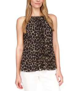 Michael Kors Women's Giraffe Pleated Chain Top