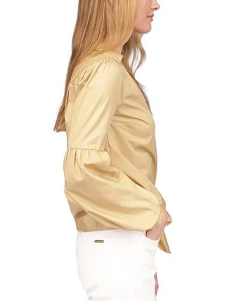Michael Kors Women's Cotton Wrap Balloon-Sleeve Top 3 Michael Kors Women's Cotton Wrap Balloon-Sleeve Top - Image 3