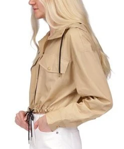 Michael Kors Women's Cotton Cropped Bomber Jacket -CeCe cloth-shop 23556176 fpx