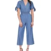Michael Kors Women's V-Neck Tie-Sleeve Jumpsuit