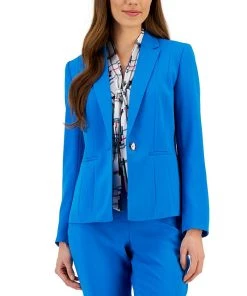 Kasper Crepe One-Button Blazer