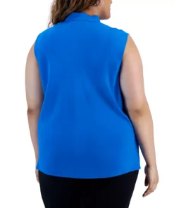 Kasper Plus Size Bow Top -CeCe cloth-shop 23567032 fpx