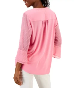 Charter Club Women's Double-Ruffle Textured Pintuck Top, Created For Macy's 13 Charter Club Women's Double-Ruffle Textured Pintuck Top, Created For Macy's -CeCe cloth-shop 23567709 fpx