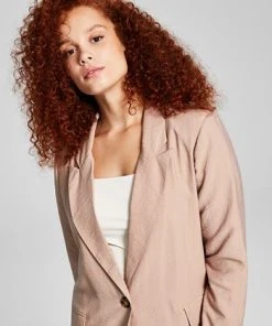 And Now This Women's One-Button Textured Oversized Blazer -CeCe cloth-shop 23568420 fpx