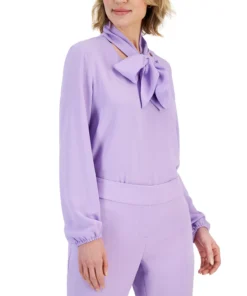 Kasper Women's Long Sleeve Bow Blouse, Regular And Petite Sizes -CeCe cloth-shop 23568450 fpx