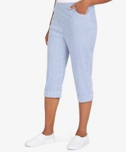 Alfred Dunner Women's Peace Of Mind Stripe Allure Clamdigger Pants 7 Alfred Dunner Women's Peace Of Mind Stripe Allure Clamdigger Pants -CeCe cloth-shop 23588075 fpx