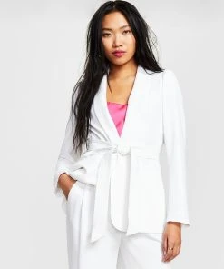 Bar III Women's Textured Belted Jacket, Created For Macy's