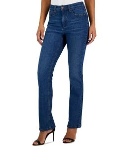 Anne Klein Women's High Rise Front-Fly Bootcut Jeans