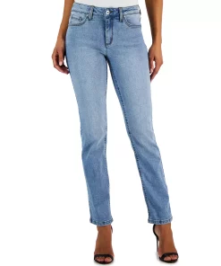 Anne Klein Women's Front-Fly Straight-Leg Jeans -CeCe cloth-shop 23600765 fpx