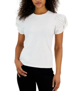 Anne Klein Women's Twisted-Cuff Puffed-Sleeve Top