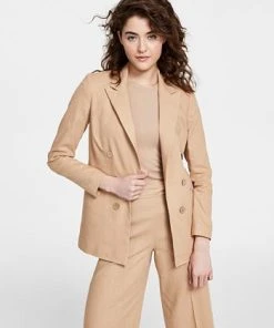 Bar III Women's Faux-Double-Breasted Long-Sleeve Blazer, Created For Macy's -CeCe cloth-shop 23612303 fpx