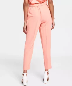 Bar III Women's Textured Crepe Pleated Pull-On Pants, Created For Macy's 11 Bar III Women's Textured Crepe Pleated Pull-On Pants, Created For Macy's -CeCe cloth-shop 23622296 fpx