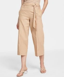 Bar III Women's Linen-Blend Tie-Waist Pants, Created For Macy's