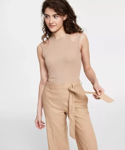 Bar III Women's Linen-Blend Tie-Waist Pants, Created For Macy's -CeCe cloth-shop 23622308 fpx