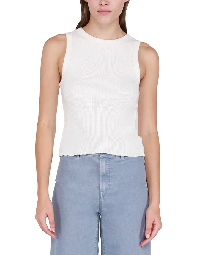 Black Tape Women's Waffle-Knit Sleeveless Tank Top 1 Black Tape Women's Waffle-Knit Sleeveless Tank Top