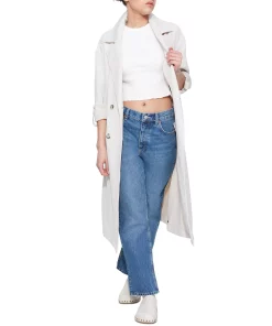 Black Tape Women's Double-Breasted Belted Knit Trench Coat -CeCe cloth-shop 23629372 fpx