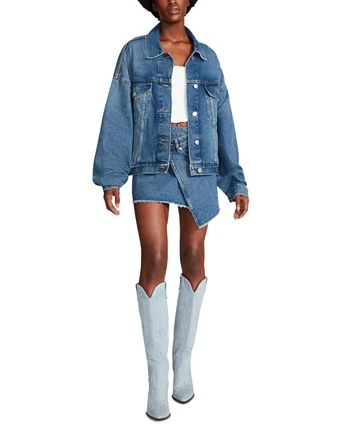 Steve Madden Women's Sienna Oversized Denim Trucker Jacket 3 Steve Madden Women's Sienna Oversized Denim Trucker Jacket - Image 3