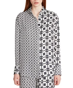 Steve Madden Women's Delancey Mixed-Print Satin Top