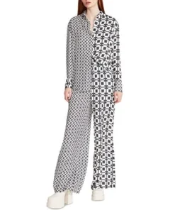 Steve Madden Women's Delancey Mixed-Print Satin Top -CeCe cloth-shop 23642063 fpx