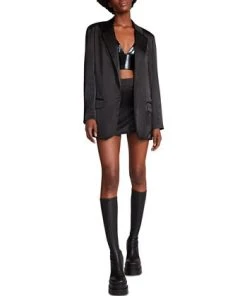 Steve Madden Women's Smooth Talk Satin Boyfriend Blazer 8 Steve Madden Women's Smooth Talk Satin Boyfriend Blazer -CeCe cloth-shop 23642122 fpx
