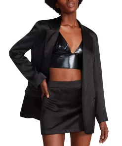 Steve Madden Women's Smooth Talk Satin Boyfriend Blazer 9 Steve Madden Women's Smooth Talk Satin Boyfriend Blazer -CeCe cloth-shop 23642123 fpx