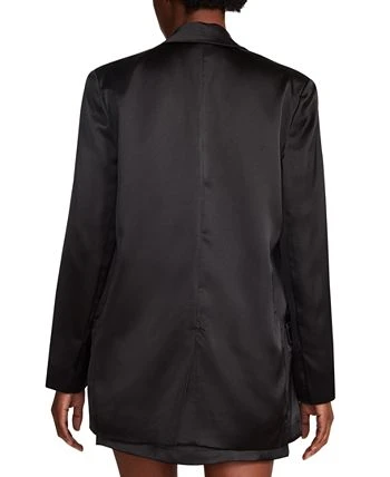Steve Madden Women's Smooth Talk Satin Boyfriend Blazer 2 Steve Madden Women's Smooth Talk Satin Boyfriend Blazer - Image 2