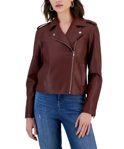 INC International Concepts Women's Faux-Leather Jacket, Created For Macy's -CeCe cloth-shop 23642767 fpx