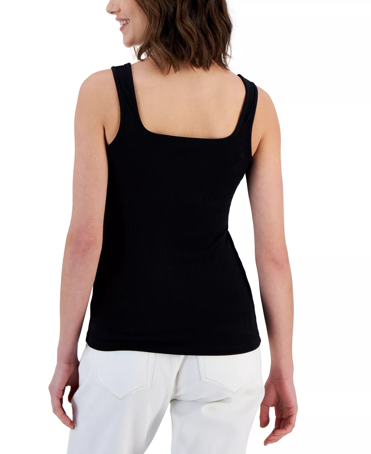 INC International Concepts Women's Square Neck Rib Tank, Created For Macy's 5 INC International Concepts Women's Square Neck Rib Tank, Created For Macy's - Image 5