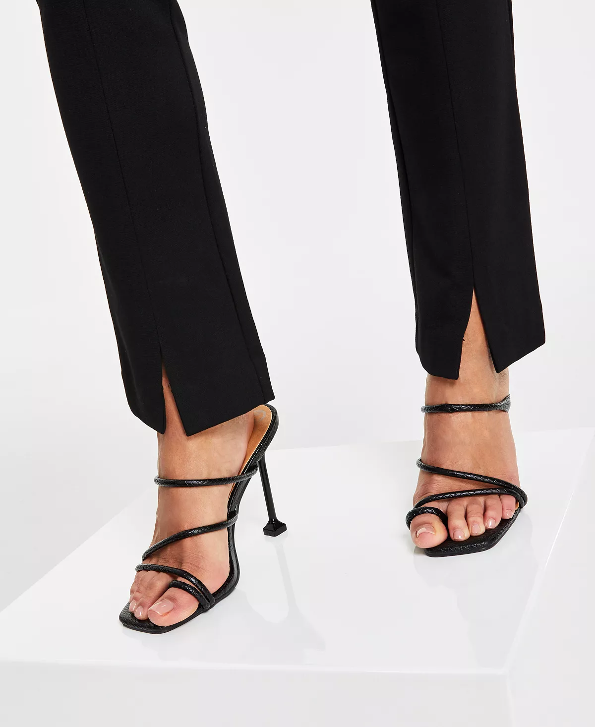 CeCe Women's Front-Slit Straight-Leg Pull-On Ponté Pants 4 CeCe Women's Front-Slit Straight-Leg Pull-On Ponté Pants - Image 4