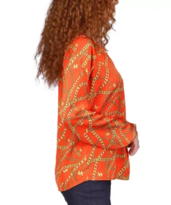 Michael Kors Women's Logo-Print Chain Split-Neck Top, Regular & Petite 9 Michael Kors Women's Logo-Print Chain Split-Neck Top, Regular & Petite -CeCe cloth-shop 23650931 fpx