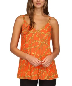 Michael Kors Women's Chain-Print Pleated Tank Top