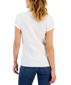 INC International Concepts Women's Love Rolled-Cuff Graphic T-Shirt, Created For Macy's -CeCe cloth-shop 23656717 fpx