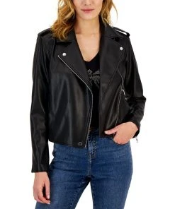 INC International Concepts Women's Faux-Leather Jacket, Created For Macy's