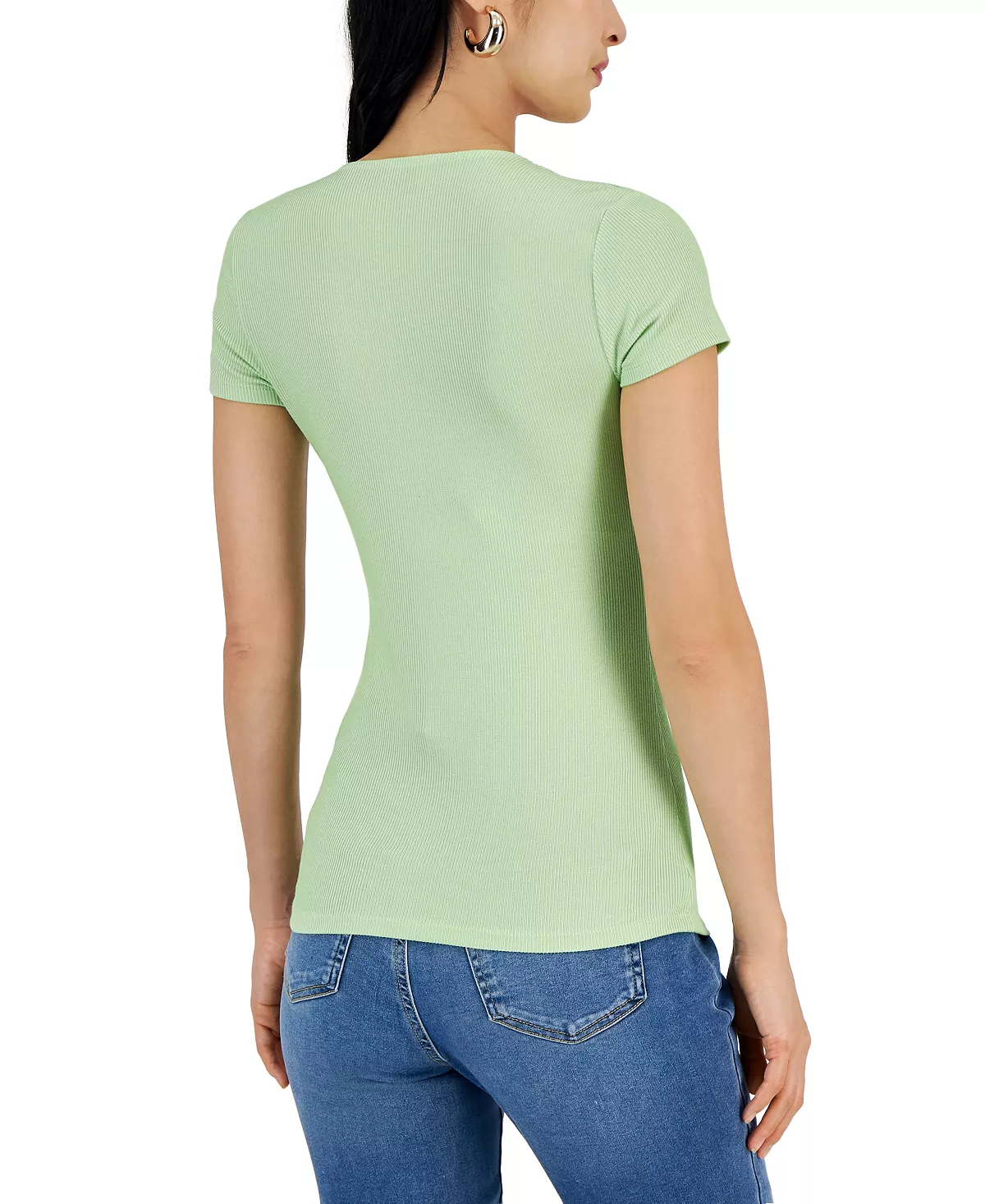 INC International Concepts Women's Ribbed Square-Neck T-Shirt, Created For Macy's 7 INC International Concepts Women's Ribbed Square-Neck T-Shirt, Created For Macy's - Image 7