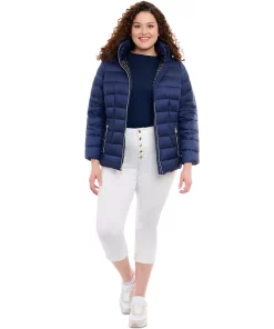Michael Kors Women's Plus Size Hooded Packable Down Shine Puffer Coat, Created For Macy's -CeCe cloth-shop 23666242 fpx
