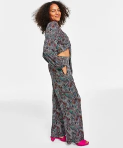 Bar III Women's Printed Wide-Leg Pants, Created For Macy's -CeCe cloth-shop 23672934 fpx