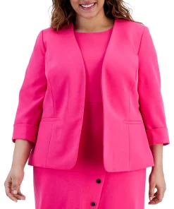 Kasper Plus Size Open Front Blazer 9 Kasper Plus Size Open Front Blazer -CeCe cloth-shop 23675725 fpx