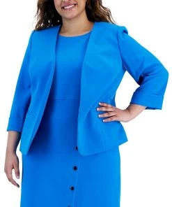 Kasper Plus Size Open Front Blazer