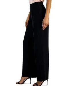 Anne Klein Women's Crepe De Chine High-Rise Wide-Leg Pants With Pleats -CeCe cloth-shop 23676815 fpx